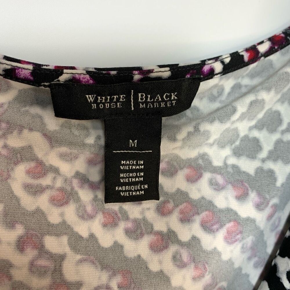 White House Black Market Women's Paisley Cowl Neck Tunic Top Multicolor Medium - Picture 2 of 7